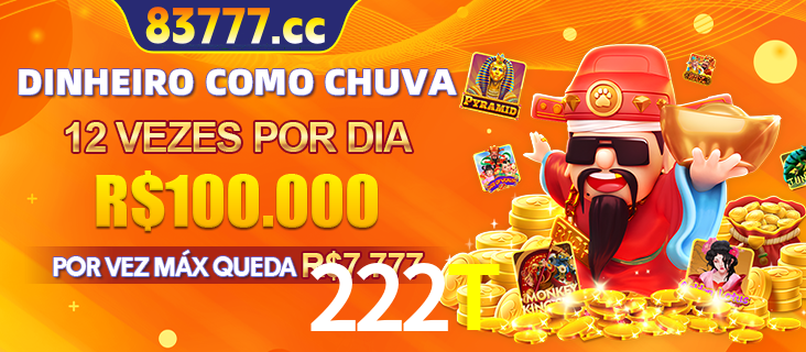 Banner do programa de recompensas Recomende para amigos do 222T, detalhando os bônus por convidar amigos, com prêmios que chegam a R$288.888.